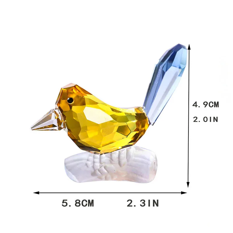H& D Милая птица хрустальные поделки стеклянные фигурки животных Воробей миниатюры для украшения дома коллекционные рождественские подарочные Свадебные сувениры