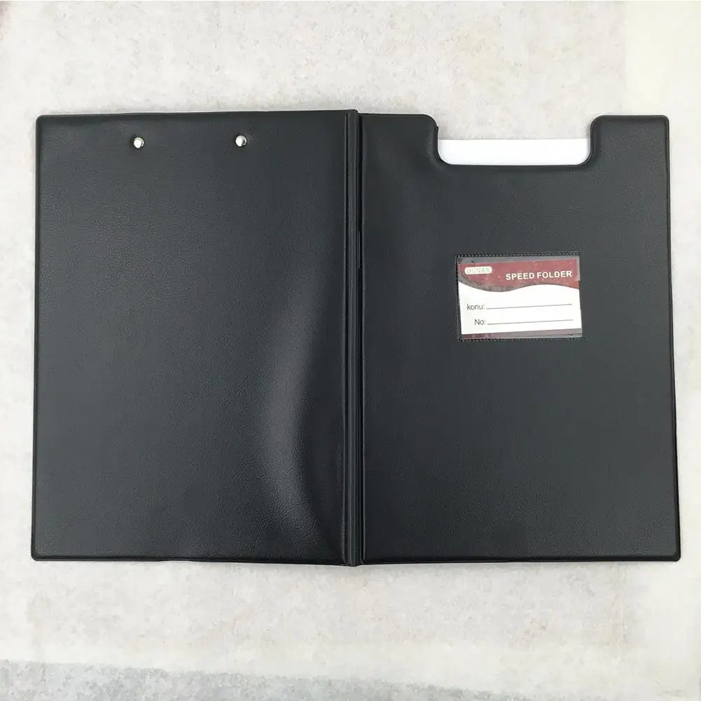 

Office Document Holder Filing Clip Board 1pc A4 Leather Folding Clipboard