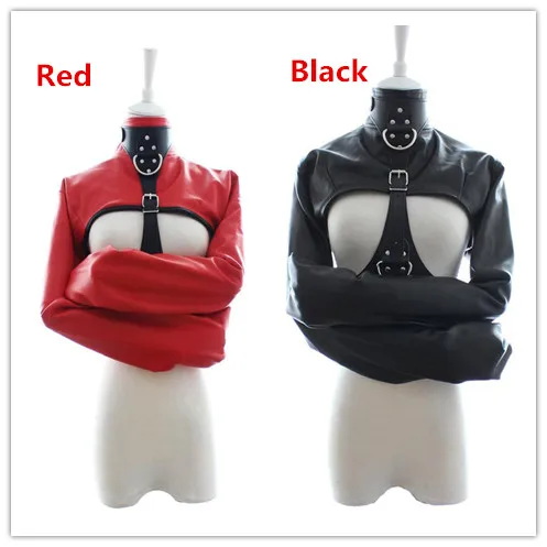 Fetish PU Leather Straitjacket Female Cupless Strait Jacket Women's Bondage Restraint Cosplay Adults Sex Toys For Woman | Красота и
