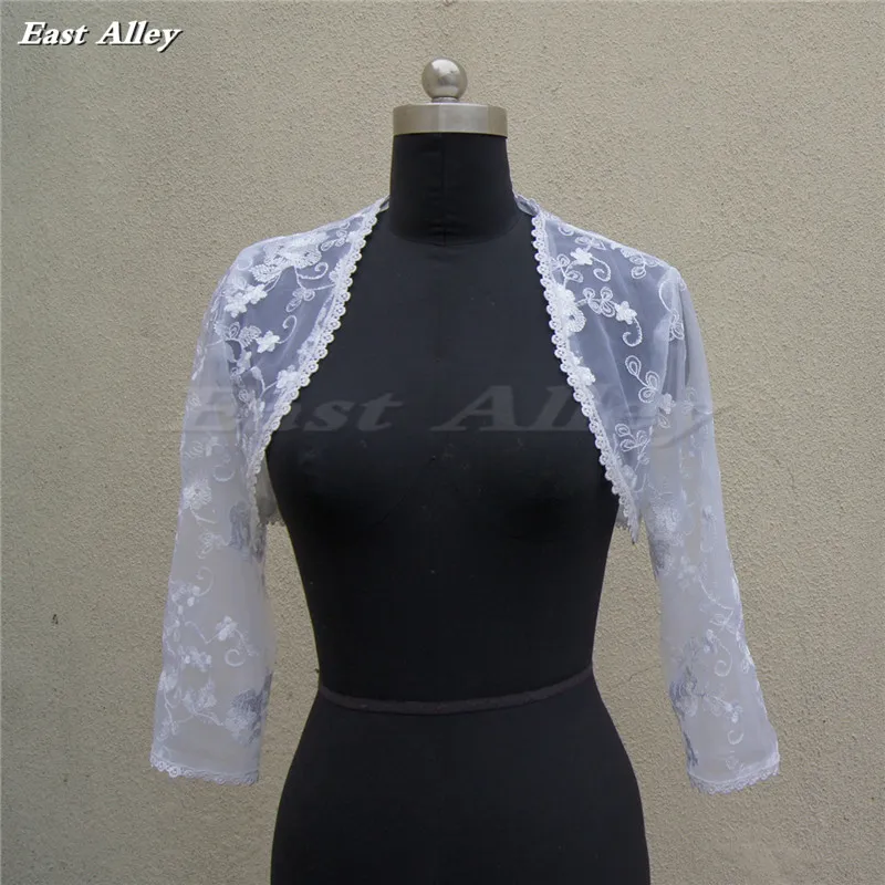 

2018 New Lace Jacket Wedding Bridal Boleros Shrug Wrap Coat 3/4 Sleeve Size S M L XL 2XL 3XL