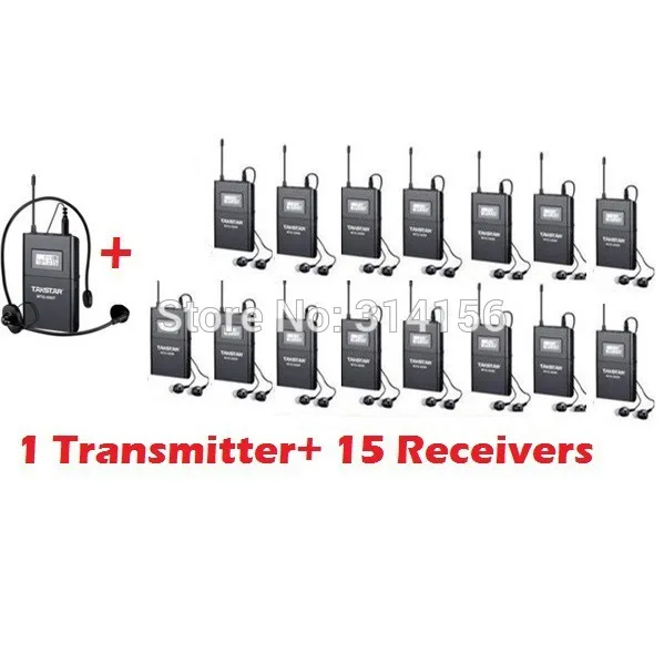 Беспроводная система гида Takstar WTG-500/WTG 500 UHF передатчик 1 + 15 приемников для