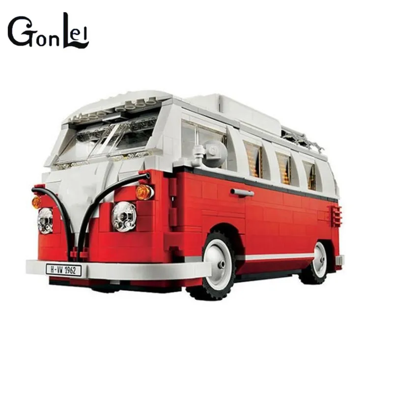 

(GonLeI)1354Pcs 2017 New Volkswagen T1 Camper Van Model Building Kits Bricks Toys Compatible with Andiran Technic Car