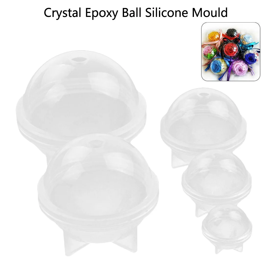 

2-6cm New High Quality 5 Sizes DIY Sphere Ball Silicone Mold Mould for DIY Dried Flower Resin Craft moldes para resina DIY