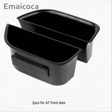 Emaicoca стайлинга автомобилей 2 шт./компл. переделать дверь подлокотник ящик для хранения бардачок поддон чехол для Audi A7 автомобильные аксессуары