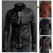 Горячее предложение! Распродажа! новая мужская кожаная куртка корейская подиумная кожаная куртка Pu высокого качества 3 цвета размер-xxl