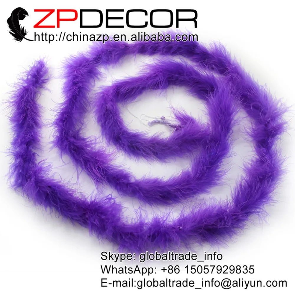 ZPDECOR 10g 10yards/lot Purple Dyed Wholesale Turkey Marabous Feathers