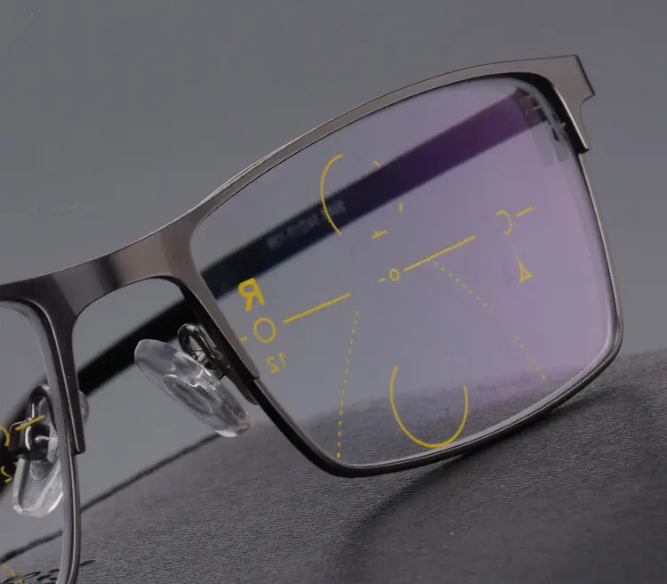 MINCL/фирменные очки для чтения мужские титановые модные квадратные прогрессивные мульти-фокус очки для чтения FML