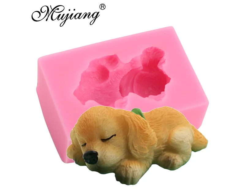 Форма собаки Mujiang, силиконовая форма для украшения торта, форма для конфет, шоколада, форма для полимерной глины, инструмент для выпечки животных