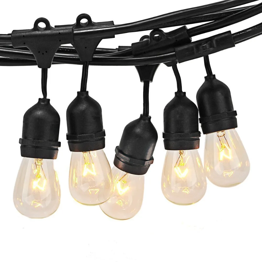 

Thrisdar 14M 15PCS Globe Bulbs Commercial LED String Light With E27 11W Vintage Bulb Porch Patio Garden Street Christmas Garland