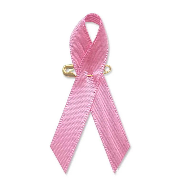 500pcs Pink Breast Cancer Awareness Ribbons with Safty Pin ...