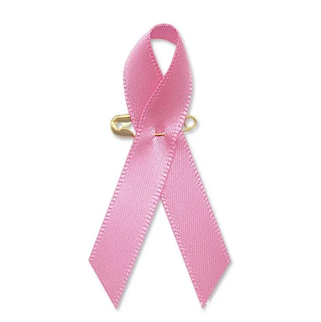 500pcs pink breast cancer awareness ribbons with safty pin cheap