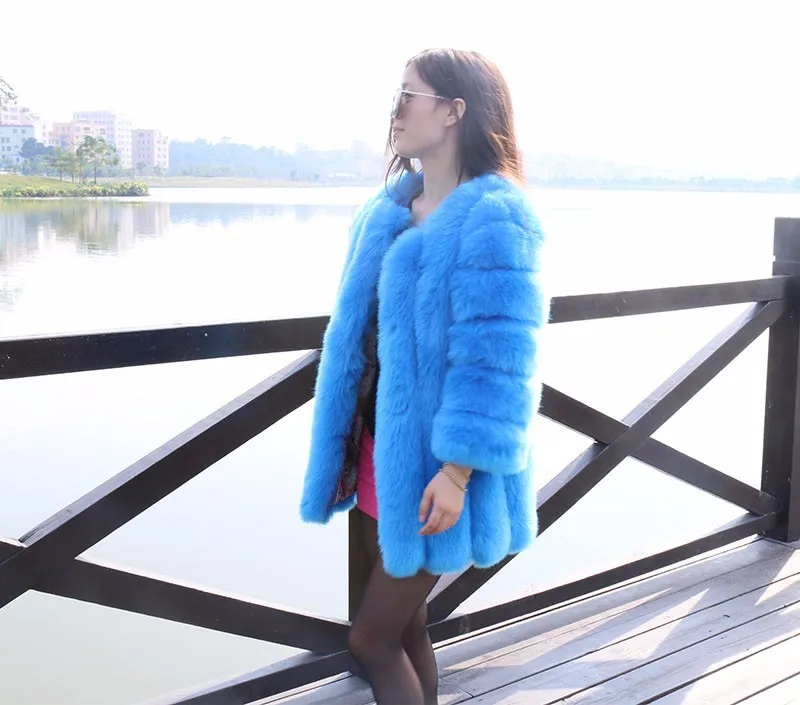 Модное зимнее женское меховое пальто женская одежда роскошное высококачественное Женское пальто из искусственного лисьего меха зимнее пальто 6XL