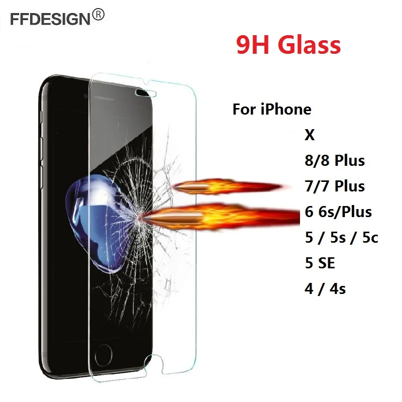 Protecive Glass For Iphone X 8 7 6 6S Plus 5 Se 5S 4 4S Tempered On Se 6 7 8 Screen Protector Film Foil Saver huismerk kopen in de aanbieding