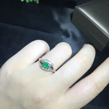 

New Jewelry Qi Xuan_Fashion Jewelry_Colombia Green Stone Simple Rings_S925 Solid Silver Woman Rings_Factory Directly Sales