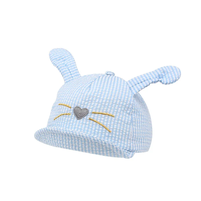 Casual Plaid Baby Cap Cotton Baby Boys Hat Rabbit Ears Baby Hat For Girls Cute Cat Sun Hat Spring Summer New Baby Boy Clothing (36)