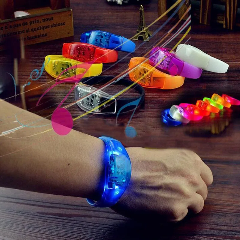 100pcs Voice Control Led Bracelet Sound Activated Glow For 100pcs Voice Control Led Bracelet Sound Activated Glow For Party Clubs Concerts Dancing Prom Decoration Za1834 In Supplies From Home
