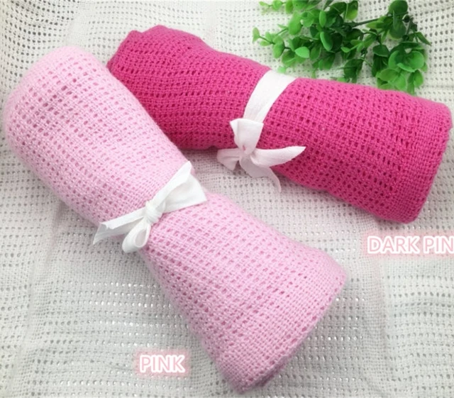 Couverture bébé tricotée ultra-douce 100% coton POINTS