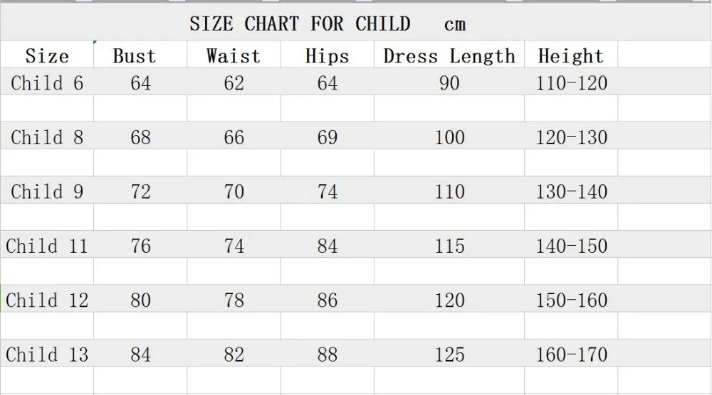 size chart