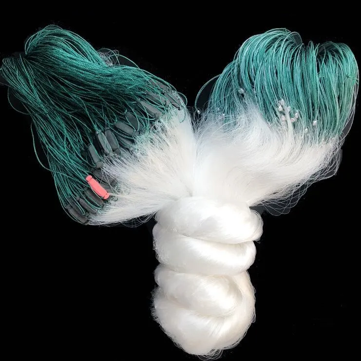 Трехслойная ловушка для рыбалки Finefish 3*100 м рыболовная жаберная сеть с поплавком