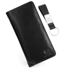 И модный классический стиль мужской кошелек из натуральной кожи с зажимом для денег ID r Двойные кошельки карман KM