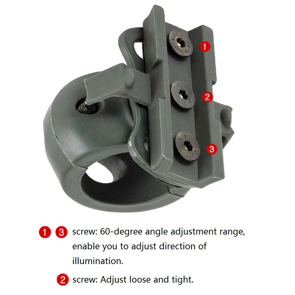 AloneFire M360 большой размер держатель тактического фонаря зажим для шлема рельсы один зажим стойки адаптер держатель для фонарь Клип