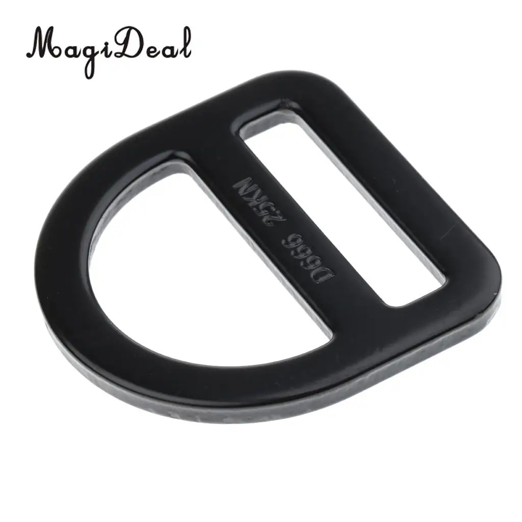 MagiDeal Outdoor Slotted D Ring Belt Strap Buckle Hook for 45mm Strap Outdoor Climbing Mountaineering Arborist