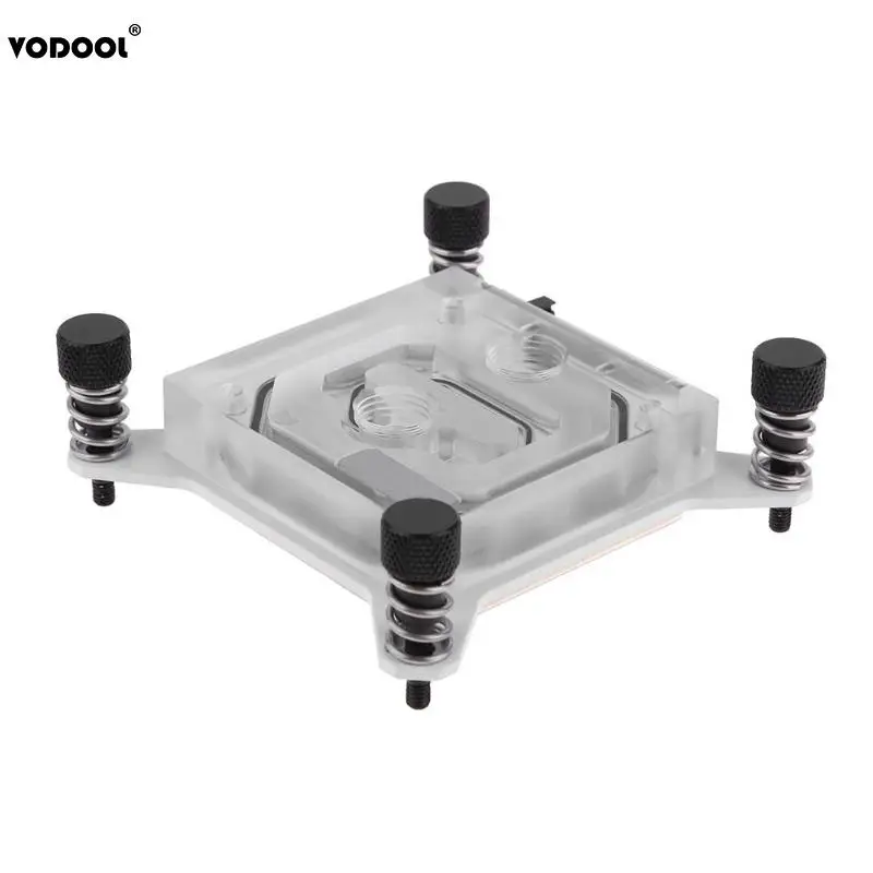

VODOOL Transparent Clear Acrylic CPU Waterblock 0.4mm Microcutting Micro Waterway Water Cooling Block Adapter For X99 Platform