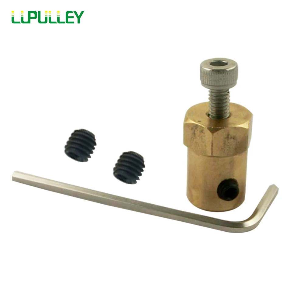 

LUPULLEY 2PCS 3/4/5/6/7/8mm Shaft Motor Rigid Coupling Wheel Brass Hex Coupler Set Wrench