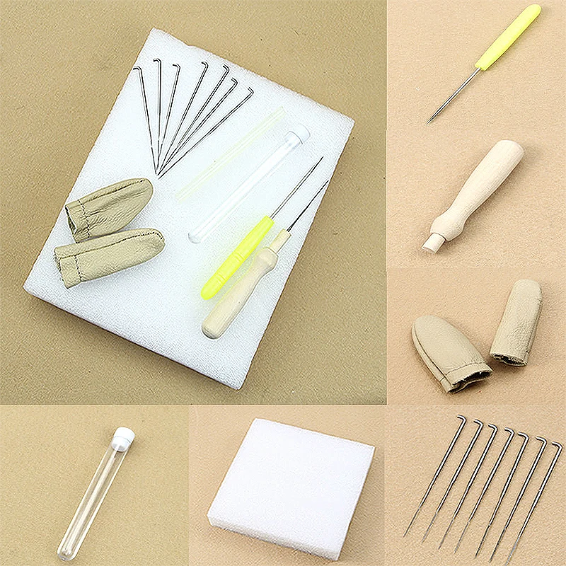 DIY Felting Starter Set Wool Felt Tool Kit Mat & Needles & Accessories for Craft
