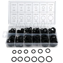 300 шт. 12 размеров резиновое кольцо уплотнительное кольцо шайба Уплотнители ассортимент черный