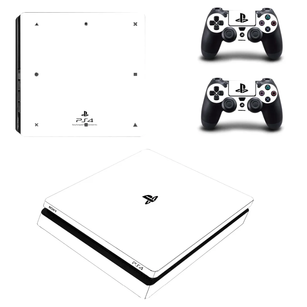 Шкуры Ps4 тонкий Стикеры белые Переводные предназначен для PlayStation4 slim консоли и 2 контроллера