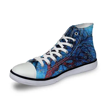 

2019 Hot Saild Spring Men Casual Abstract Painting Art Print Shoes Male Vulcanized High-Top Canvas Shoes Flats Piet Mondrian