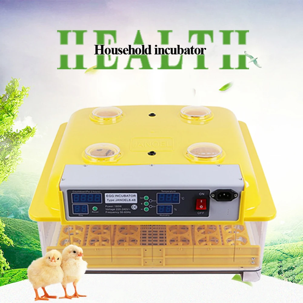 

Best 48 Eggs Incubator Automatic Egg turning Chickens Bird Duck Poultry Hatching for family, laboratory and children teaching