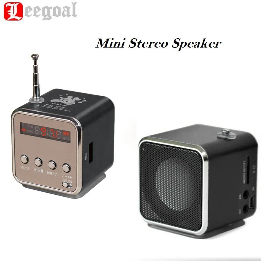 TD V26 Mini USB Micro SD TF Speaker Music Player Portable FM Radio