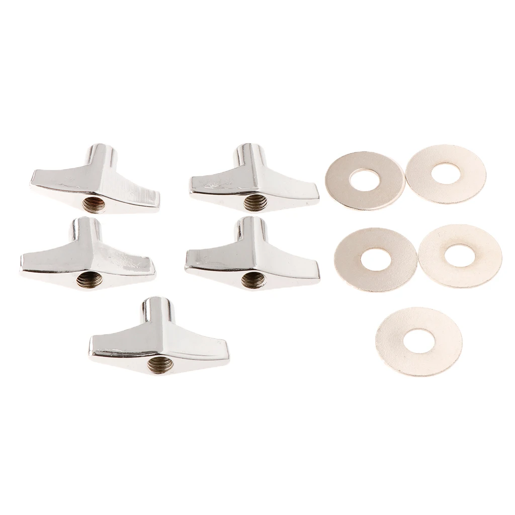 5 Pieces Quick Release Cymbal Stand Wing Nut with Gasket Washer for Drum Set Kit Percussion Parts