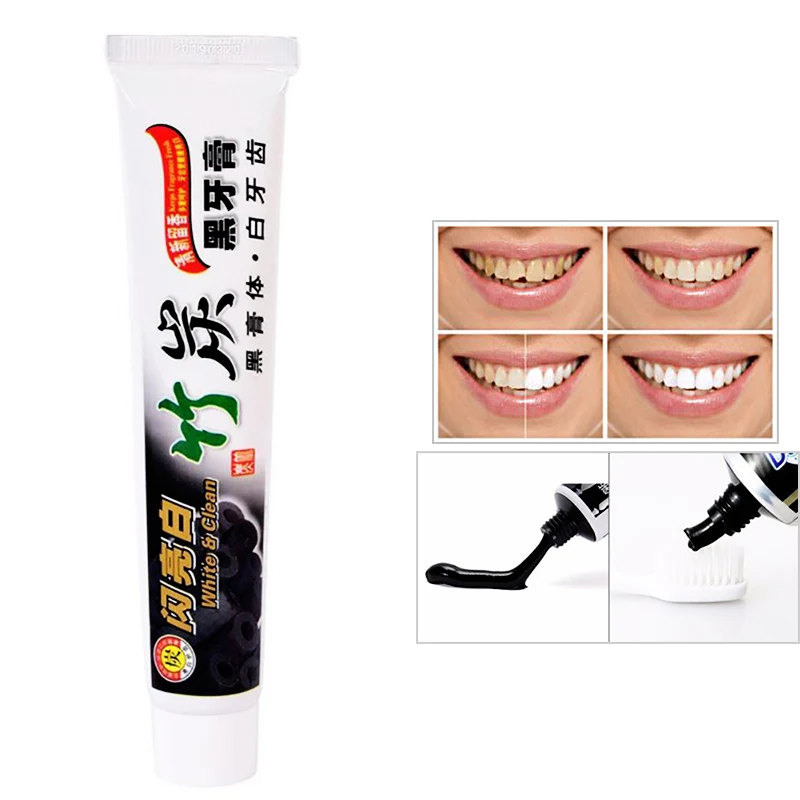 100g Bamboo Charcoal Toothpaste Dental Care Teeth Whitening The Black Charcoal Teeth Oral Hygiene Natural Bamboo 3