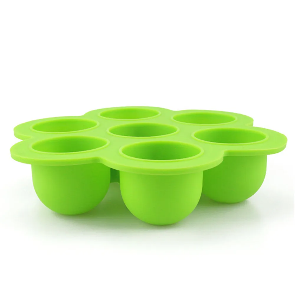 

Children's Plate Grid 7 Hole Baby Feeding Tableware Steamed Rice Cake Silicone Anti-fall Food Supplement Storage Bowl Ice Grid