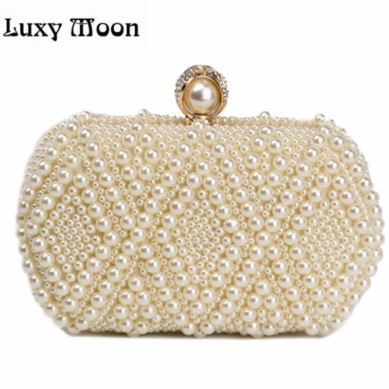 

100% NEW pearls clutch bag luxury diamond evening bags gold clutch silver purse shinny glitter wedding bridal wallets w551