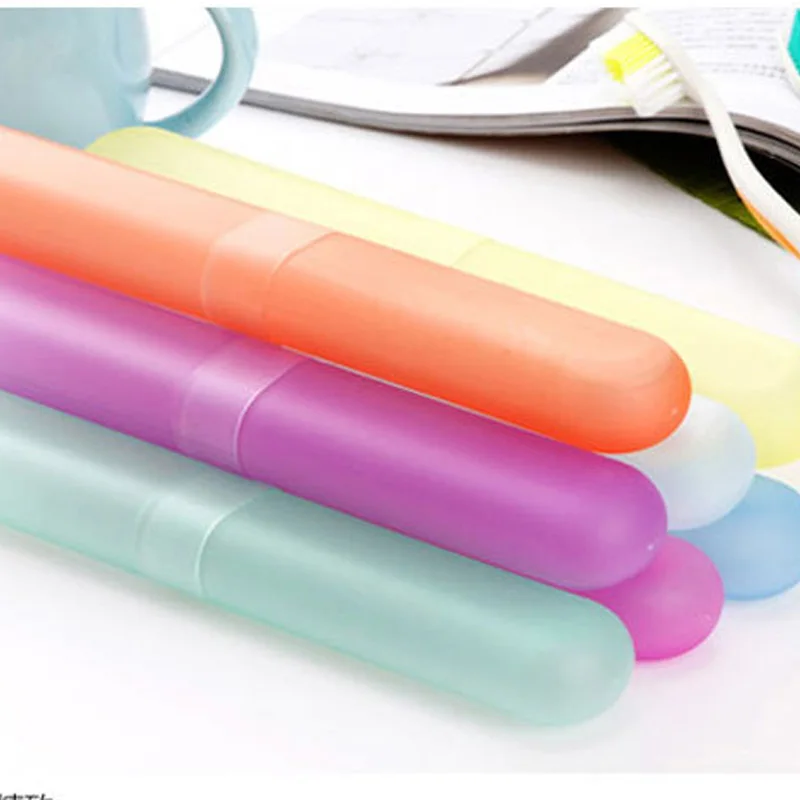 4 Pcs Portable Travel Camping Toothbrush Protect Holder Candy Color Case Cover Box-MS