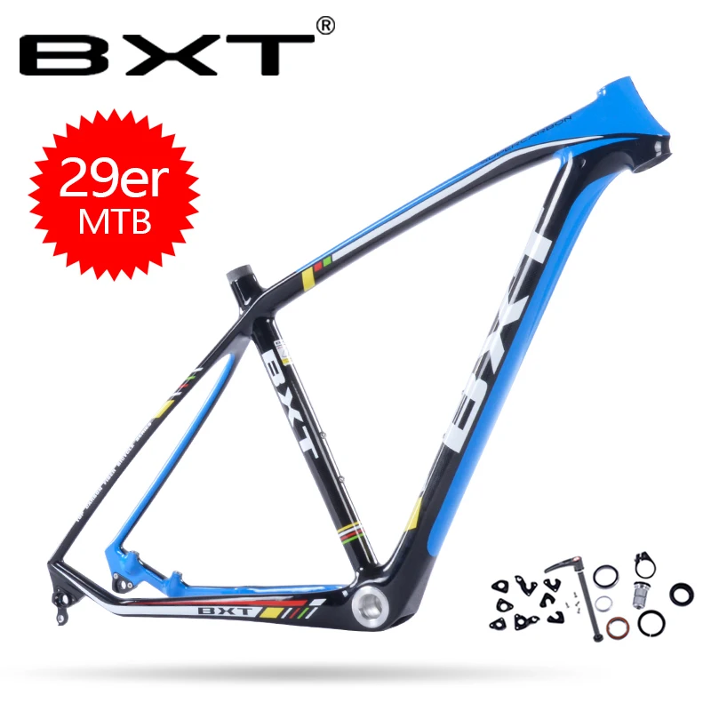 Sale BXT 2018 Full carbon mountain bike 29er frame 3K weave bicicletas mountain bike 29 bicycles carbon mtb frame 135*9mm and 142*12m 1