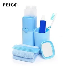FEIGO Портативный 5 шт./компл. дорожная сумка в руку, моющийся набор, Зубная щётка зубная паста Полотенца хранилище, моющаяся сумка Бизнес путешествия предметов первой необходимости F130