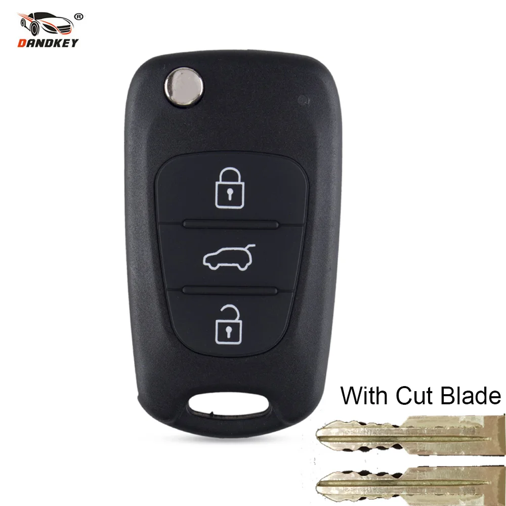 Dandkey cut/uncut blade 3 кнопки дистанционный чехол для выкидного ключа hyundai Kia Keyless entring Fob