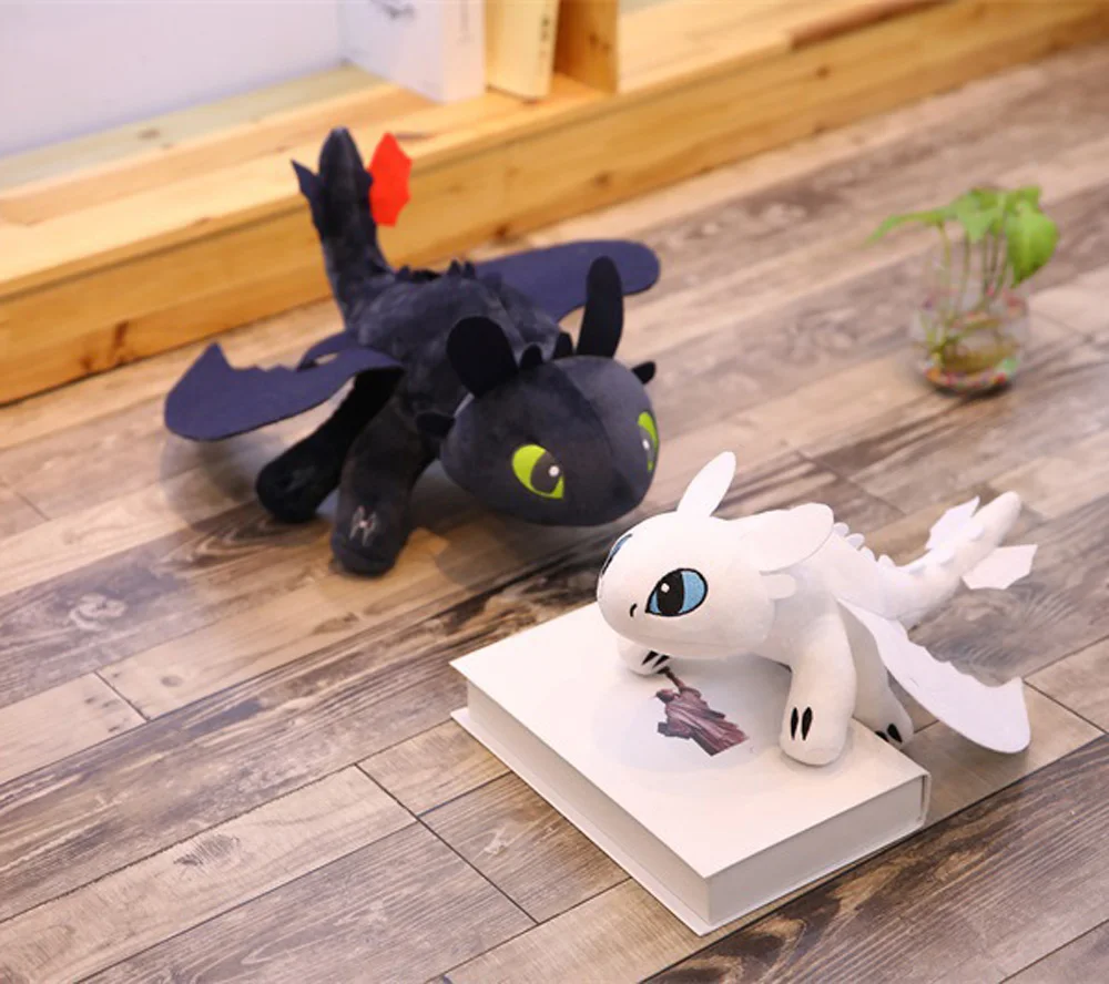 

2019 How To Train Your Dragon 3 Plush Toys 35cm Toothless Light Fury/Night Fury Stuffed Doll Gift