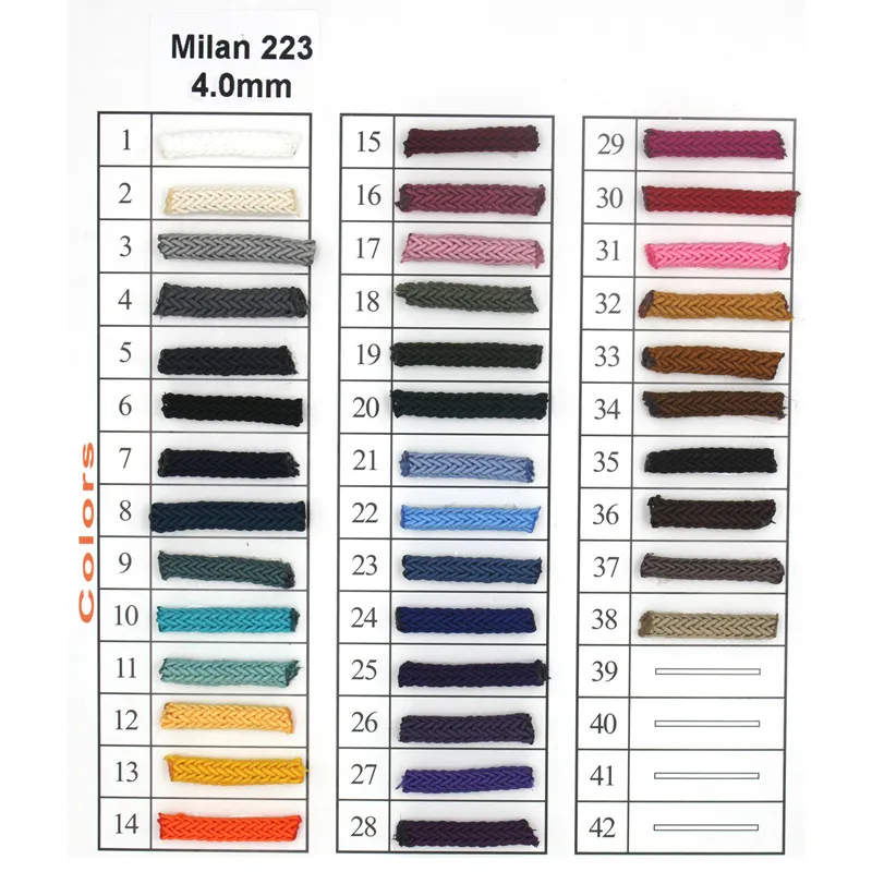 

4mm sky system Milan Cord 223 Jewelry Accessories Macrame Rope Necklace String Cords 20m/roll NO20~38