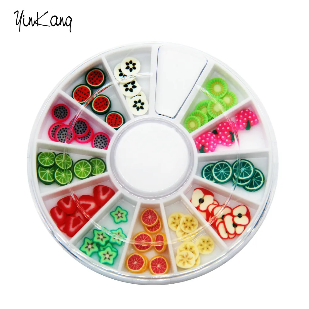 DIY Nail Art Wheel Decoration Fruit shaped Slices 3d Polymer Clay Tiny Fimo Beauty Design Manicure Tools | Красота и здоровье