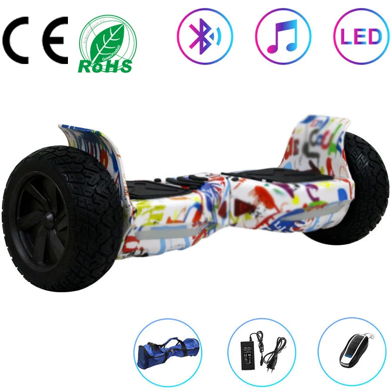 

Hoverboard 8.5 Inch Electric Scooter White All-terrain Self-Balancing Scooter 2 Wheels Balance Board Off-road Bluetooth+Key+Bag