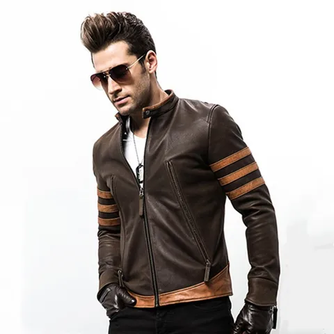 jaqueta de couro masculina wolverine