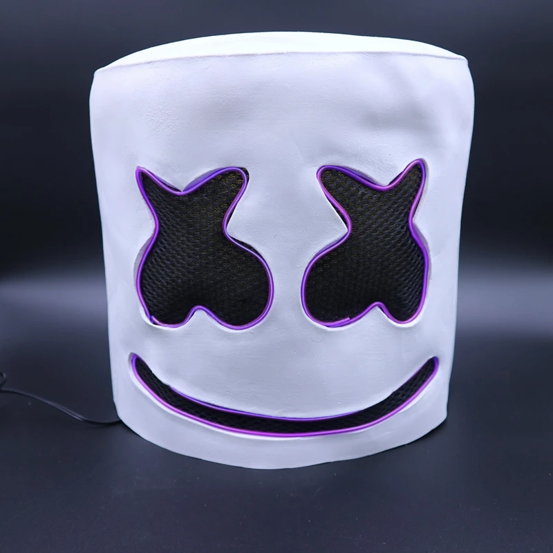 Маска marshmello для всего лица светящиеся маски DJ marshmello шлемы Косплей Хэллоуин Карнавал реквизит для marshmello праздничные Вечерние