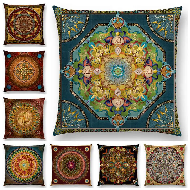 

Hot Sale Bible Mandala Middle East Armenia India Oriental Bliss Sun Moon Ararat Flower Arabesque Cushion Cover Sofa Pillow Case