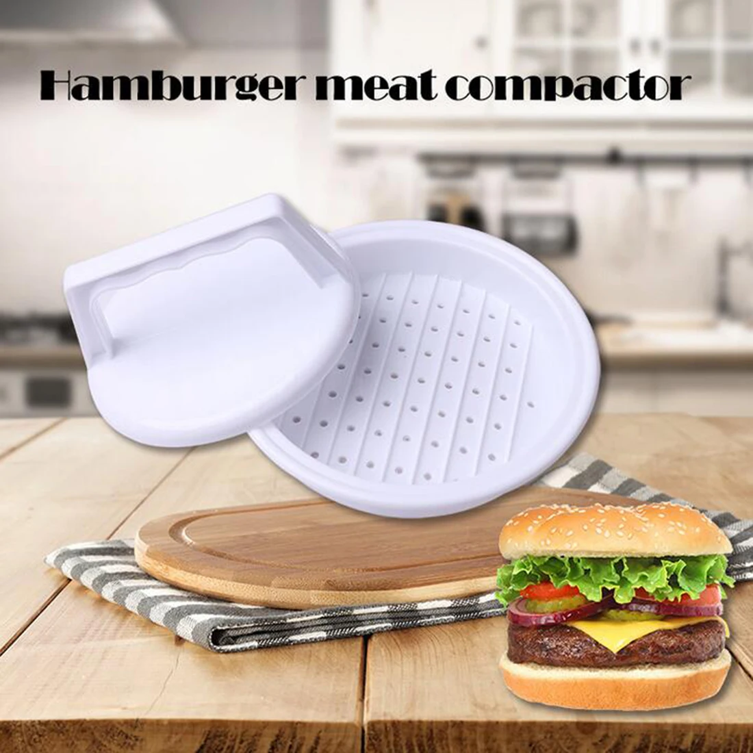 Non-stick single hamburger press